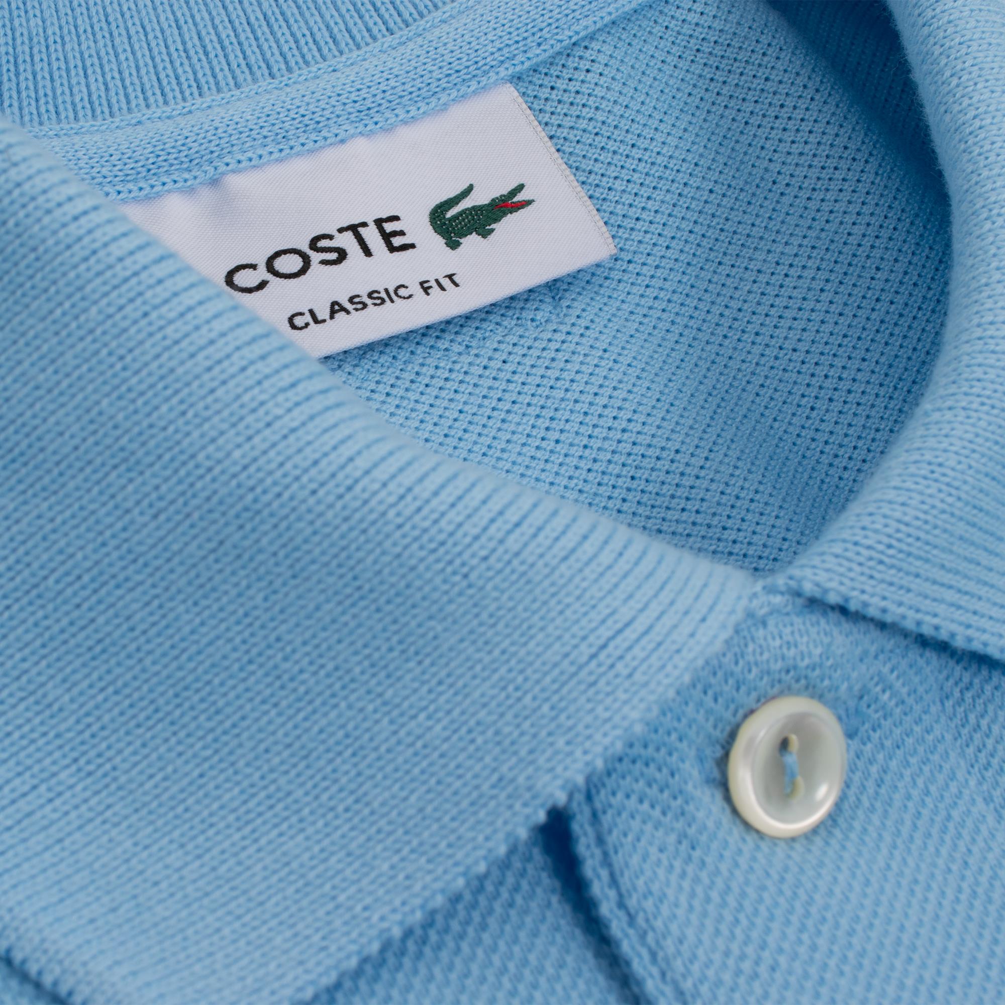 Lacoste Classic Fit L1212 Graphic Badge Polo Shirt Pale Blue